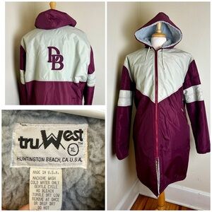 Vintage TruWest Swim Parka Jacket Coat Shearling 90s Sportswear USA Made Sz XL